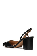 Geox Women Black Virnilisa 65 Open Back Thick Heel Leather Shoe | Derimod Geox Women Black Virnilisa 65 Open Back Thick Heel Leather Shoe | Derimod