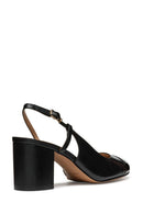 Geox Women Black Virnilisa 65 Open Back Thick Heel Leather Shoe | Derimod Geox Women Black Virnilisa 65 Open Back Thick Heel Leather Shoe | Derimod