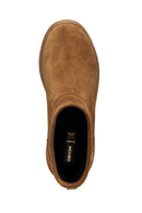 Geox Women Tan D Spherica 4X4 B Abx B - Suede Suede Leather Teddy Boot | Derimod Geox Women Tan D Spherica 4X4 B Abx B - Suede Suede Leather Teddy Boot | Derimod