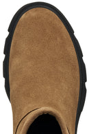 Geox Women Tan D Pluette Zippered Thick Sole Suede Leather Boots | Derimod Geox Women Tan D Pluette Zippered Thick Sole Suede Leather Boots | Derimod