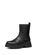 Geox Women Black D Pluette Zippered Thick Sole Leather Boot | Derimod Geox Women Black D Pluette Zippered Thick Sole Leather Boot | Derimod