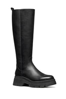Geox Women Black D Pluette Zippered Thick Sole Leather Boot | Derimod Geox Women Black D Pluette Zippered Thick Sole Leather Boot | Derimod