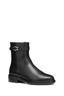 Geox Women Black D Walk Pleasure A - Goat Lea Zippered Leather Boot | Derimod Geox Women Black D Walk Pleasure A - Goat Lea Zippered Leather Boot | Derimod