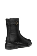 Geox Women Black D Walk Pleasure A - Goat Lea Zippered Leather Boot | Derimod Geox Women Black D Walk Pleasure A - Goat Lea Zippered Leather Boot | Derimod