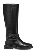 Geox Women Black D Serılda A - Smo.Lea Zippered Leather Boot | Derimod Geox Women Black D Serılda A - Smo.Lea Zippered Leather Boot | Derimod