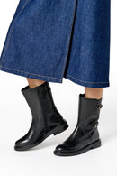 Geox Kadın Siyah D Serılda B - Smo.Lea Fermuarlı Tokalı Deri Çizme | Derimod Geox Kadın Siyah D Serılda B - Smo.Lea Fermuarlı Tokalı Deri Çizme | Derimod