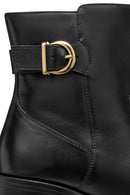 Geox Kadın Siyah D Serılda 60 A - Smo.Lea Tokalı Fermuarlı Topuklu Deri Bot | Derimod Geox Kadın Siyah D Serılda 60 A - Smo.Lea Tokalı Fermuarlı Topuklu Deri Bot | Derimod