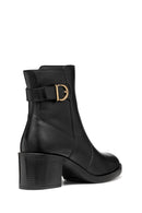 Geox Kadın Siyah D Serılda 60 A - Smo.Lea Tokalı Fermuarlı Topuklu Deri Bot | Derimod Geox Kadın Siyah D Serılda 60 A - Smo.Lea Tokalı Fermuarlı Topuklu Deri Bot | Derimod