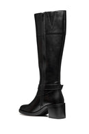 Geox Women Black D Serılda 60 B - Smo.Lea Zippered Heel Leather Boot | Derimod Geox Women Black D Serılda 60 B - Smo.Lea Zippered Heel Leather Boot | Derimod