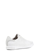 Geox Women's White Jaysen Lace-Up Leather Sneaker | Derimod Geox Women's White Jaysen Lace-Up Leather Sneaker | Derimod