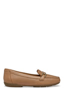 Geox Women Beige Annytah Moc Buckle Leather Loafer | Derimod Geox Women Beige Annytah Moc Buckle Leather Loafer | Derimod