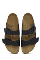 Birkenstock Erkek Siyah Çift Tokalı Arizona Bf Düz Terlik | Derimod Birkenstock Erkek Siyah Çift Tokalı Arizona Bf Düz Terlik | Derimod