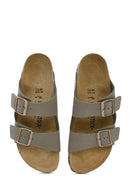 Birkenstock Men's Gray Double Buckle Arizona Eva Slippers | Derimod Birkenstock Men's Gray Double Buckle Arizona Eva Slippers | Derimod