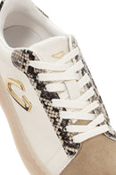 Alberto Guardiani Kadın Bej New Era Bağcıklı Deri Sneaker | Derimod Alberto Guardiani Kadın Bej New Era Bağcıklı Deri Sneaker | Derimod