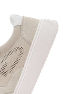 Alberto Guardiani Men's Beige New Era Lace-Up Leather Sneakers | Derimod Alberto Guardiani Men's Beige New Era Lace-Up Leather Sneakers | Derimod