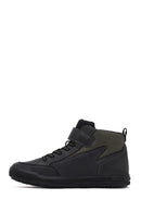 Geox Boys Black Arzach High Lace-Up Strapped Leather Boots | Derimod Geox Boys Black Arzach High Lace-Up Strapped Leather Boots | Derimod