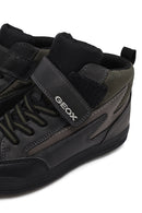 Geox Boys Black Arzach High Lace-Up Strapped Leather Boots | Derimod Geox Boys Black Arzach High Lace-Up Strapped Leather Boots | Derimod