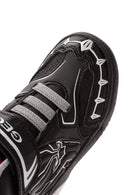Geox Boy Black Grayjay Patterned Boots | Derimod Geox Boy Black Grayjay Patterned Boots | Derimod