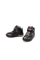 Geox Boy Black Grayjay Patterned Boots | Derimod Geox Boy Black Grayjay Patterned Boots | Derimod