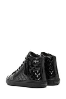 Geox Girls Black Kalispera Zippered Patent Leather Ankle Sneaker | Derimod Geox Girls Black Kalispera Zippered Patent Leather Ankle Sneaker | Derimod