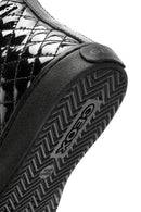 Geox Girls Black Kalispera Zippered Patent Leather Ankle Sneaker | Derimod Geox Girls Black Kalispera Zippered Patent Leather Ankle Sneaker | Derimod