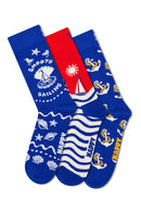 Happy Socks Kadın Mavi Sahil Temalı Pamuklu 3’lü Çorap Seti | Derimod Happy Socks Kadın Mavi Sahil Temalı Pamuklu 3’lü Çorap Seti | Derimod