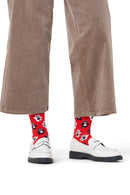 Happy Socks Kadın Kırmızı Desenli Pamuklu Çorap | Derimod Happy Socks Kadın Kırmızı Desenli Pamuklu Çorap | Derimod