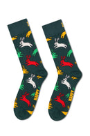Happy Socks Erkek Yeşil Desenli Pamuklu Çorap | Derimod Happy Socks Erkek Yeşil Desenli Pamuklu Çorap | Derimod
