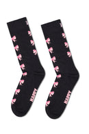 Happy Socks Kadın Siyah Desenli Pamuklu Çorap | Derimod Happy Socks Kadın Siyah Desenli Pamuklu Çorap | Derimod