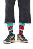 Happy Socks Erkek Mavi Spıder-Man Desenli Pamuklu Çorap | Derimod Happy Socks Erkek Mavi Spıder-Man Desenli Pamuklu Çorap | Derimod