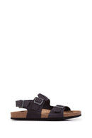 Geox Men's Black Ghita Nubuck Leather Sandals | Derimod Geox Men's Black Ghita Nubuck Leather Sandals | Derimod