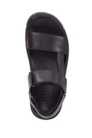 Geox Men's Black Xand 2s Leather Sandals | Derimod Geox Men's Black Xand 2s Leather Sandals | Derimod