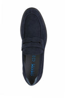 Geox Men's Navy Blue Spherica Ec11 Suede Leather Loafer | Derimod Geox Men's Navy Blue Spherica Ec11 Suede Leather Loafer | Derimod
