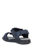 Geox Men's Navy Blue Spherica Ec5 Ankle Strap Suede Leather Sandals | Derimod Geox Men's Navy Blue Spherica Ec5 Ankle Strap Suede Leather Sandals | Derimod