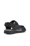 Geox Men's Black U Spherica Ec5 Flat Sandals | Derimod Geox Men's Black U Spherica Ec5 Flat Sandals | Derimod