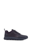 Geox Siyah Erkek Deri U Spherica Sneaker | Derimod Geox Siyah Erkek Deri U Spherica Sneaker | Derimod