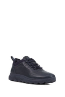 Geox Siyah Erkek Deri U Spherica Sneaker | Derimod Geox Siyah Erkek Deri U Spherica Sneaker | Derimod