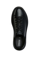 Geox Men's Black Deiven Lace-Up Leather Casual Sneaker | Derimod Geox Men's Black Deiven Lace-Up Leather Casual Sneaker | Derimod