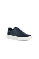Geox Men's Navy Blue Deiven Lace-Up Leather Casual Sneaker | Derimod Geox Men's Navy Blue Deiven Lace-Up Leather Casual Sneaker | Derimod