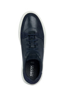 Geox Men's Navy Blue Deiven Lace-Up Leather Casual Sneaker | Derimod Geox Men's Navy Blue Deiven Lace-Up Leather Casual Sneaker | Derimod