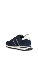 Geox Men's Navy Blue Spherica Lace-Up Leather Sneaker | Derimod Geox Men's Navy Blue Spherica Lace-Up Leather Sneaker | Derimod