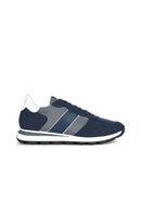 Geox Men's Navy Blue Spherica Vseries Lace-Up Leather Sneaker | Derimod Geox Men's Navy Blue Spherica Vseries Lace-Up Leather Sneaker | Derimod