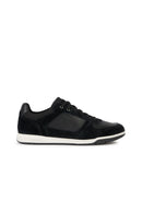Geox Men's Black Spherica Ec3 Lace-up Leather Sneaker | Derimod Geox Men's Black Spherica Ec3 Lace-up Leather Sneaker | Derimod