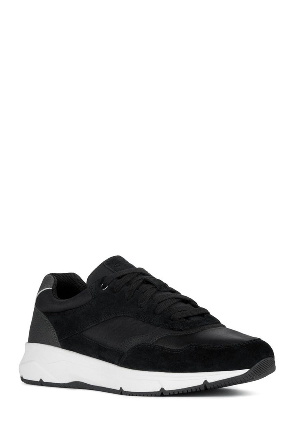 Geox Erkek Siyah Radente B Bağcıklı Kalın Tabanlı Deri Sneaker