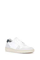 Geox Men's White Lace-Up Leather Sneakers | Derimod Geox Men's White Lace-Up Leather Sneakers | Derimod