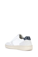 Geox Men's White Lace-Up Leather Sneakers | Derimod Geox Men's White Lace-Up Leather Sneakers | Derimod