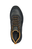 Geox Men's Anthracite Terrestre B Abx C Lace-up Leather Sneaker | Derimod Geox Men's Anthracite Terrestre B Abx C Lace-up Leather Sneaker | Derimod