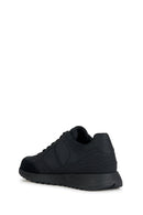 Geox Men's Black Lace-Up Leather Sneakers | Derimod Geox Men's Black Lace-Up Leather Sneakers | Derimod