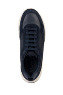 Geox Erkek Lacivert Hoverstream Bağcıklı Deri Sneaker | Derimod Geox Erkek Lacivert Hoverstream Bağcıklı Deri Sneaker | Derimod