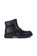 Geox Men's Black Spherica Zippered Leather Boots | Derimod Geox Men's Black Spherica Zippered Leather Boots | Derimod